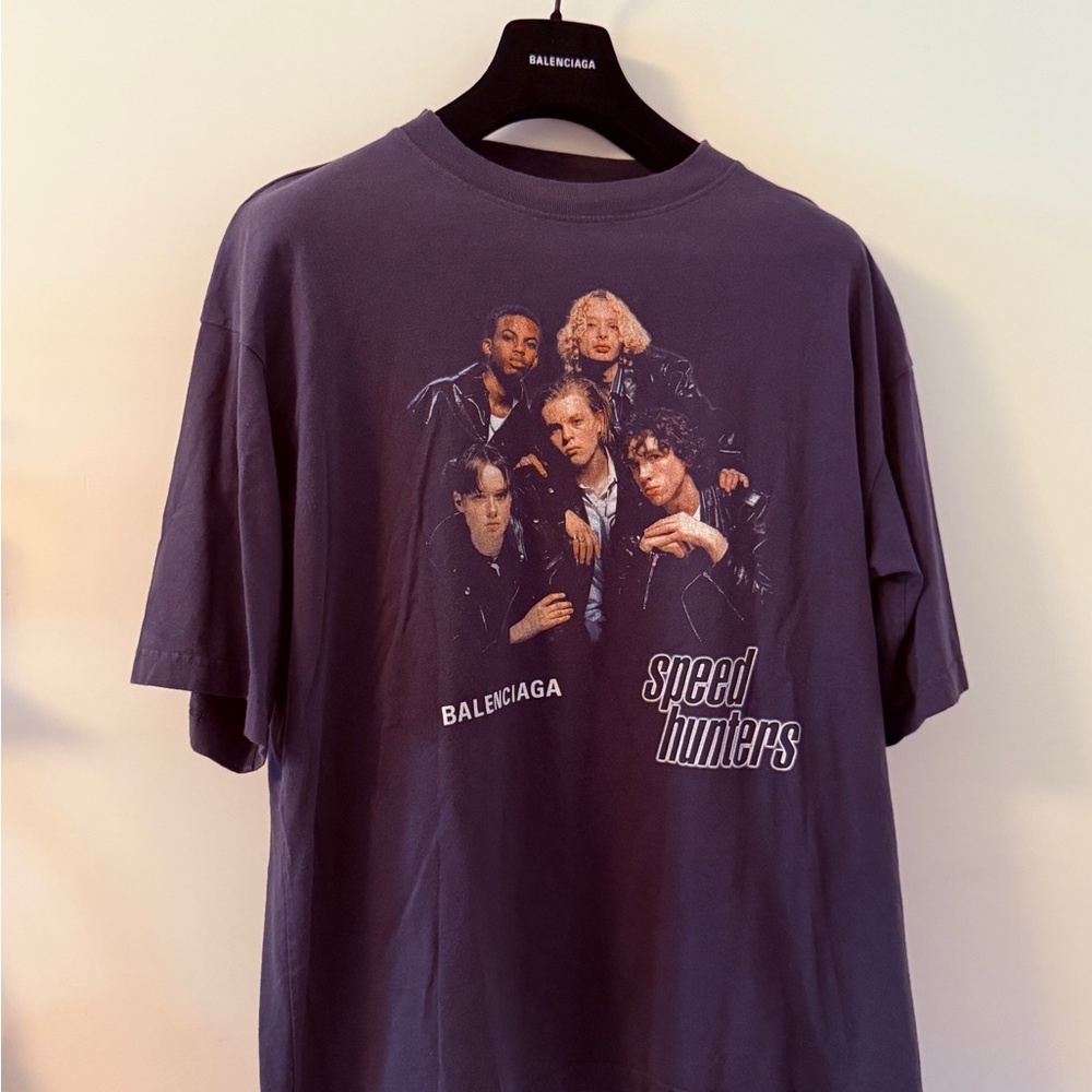 BALENCIAGA / Balenciaga Speed Hunters Graphic Tee - Distressed Black / Size: Med